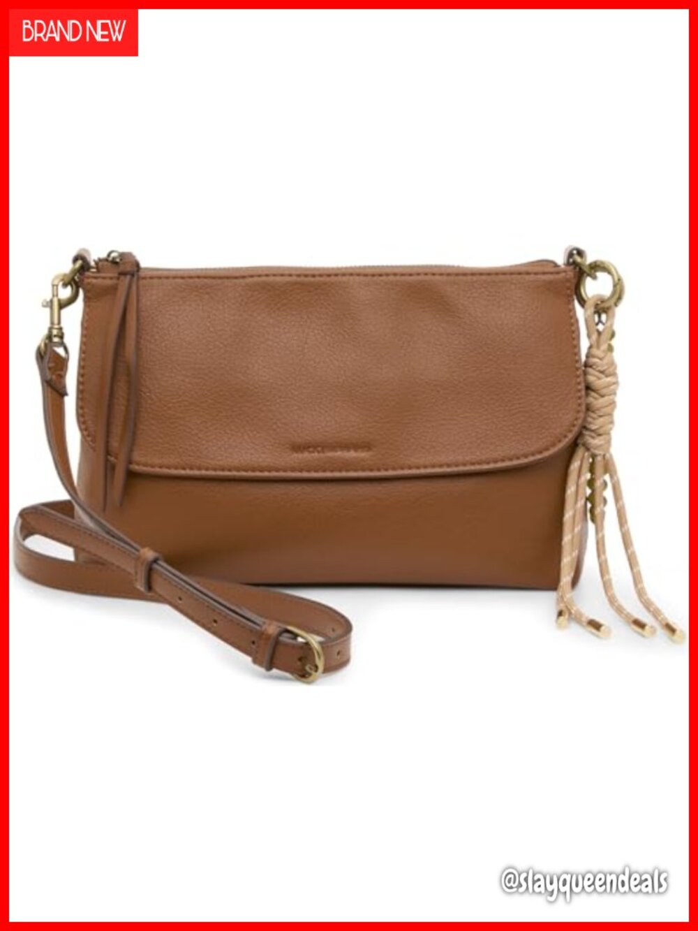 Small Crossbody Bag Faux Leather Zipper Closure